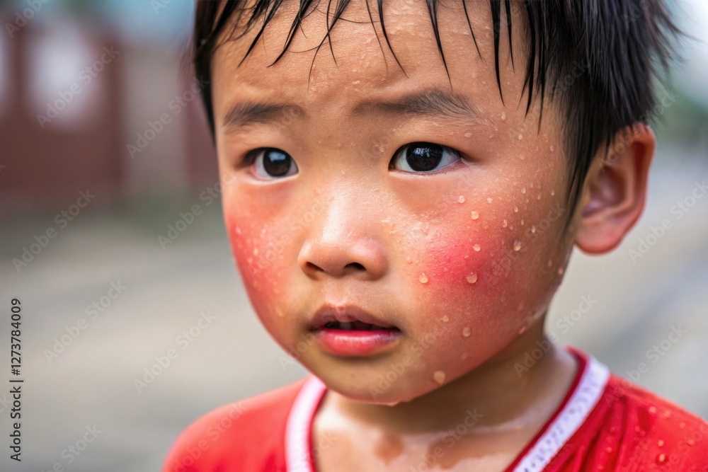 A close-up portrait of a young boy, capturing his determination and emotion under the heat of the day. A close-up portrait of a young boy, capturing his determination and emotion under the heat of the day.