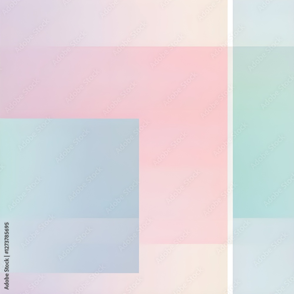 Obraz premium A pastel gradient background with squares in different shades of pink, blue, and green, creating an abstract pattern.