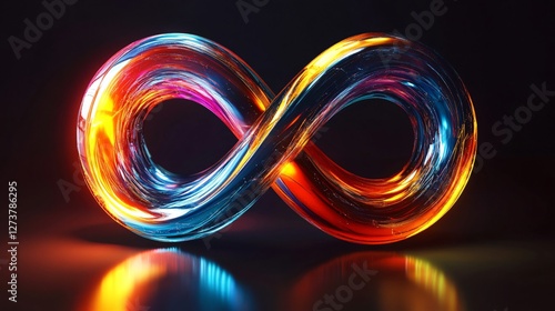 Infinite Multicolor Symbol Cloud and Technology Background