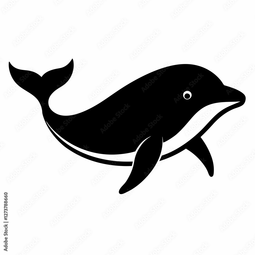 Fototapeta premium Minimalist Whale Silhouette Vector