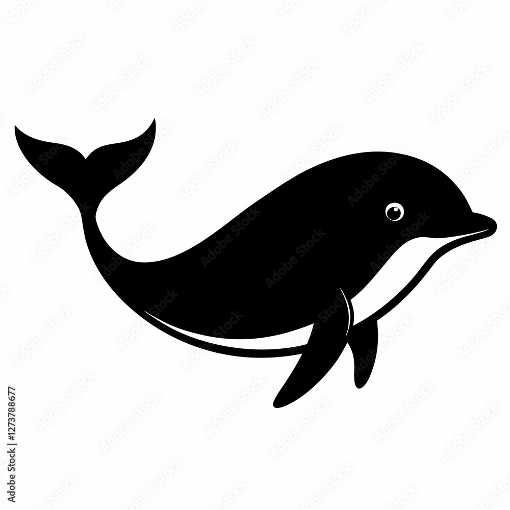 Fototapeta premium Minimalist Whale Silhouette Vector