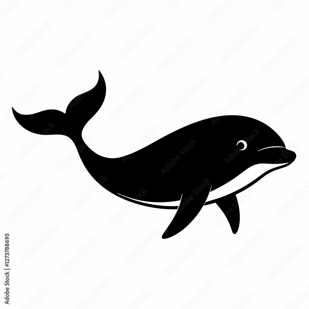 Minimalist Whale Silhouette Vector Minimalist Whale Silhouette Vector