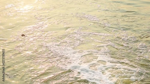 water flowing into the river