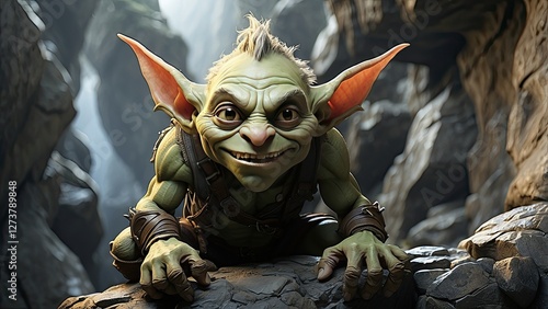 Bild auf Leinwand Fantasy troll character in beautiful environment