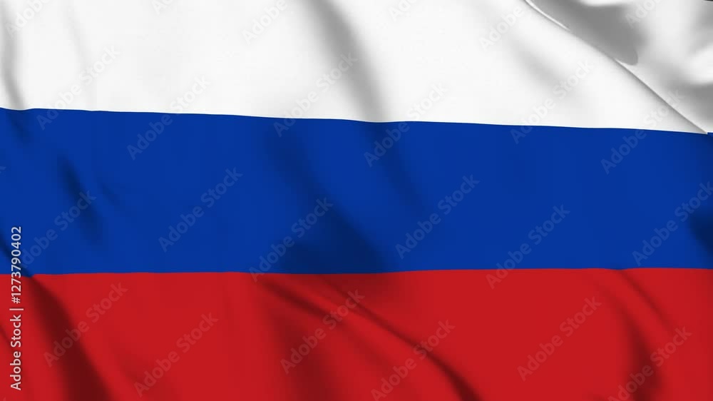 Waving Russia Flag Animated, Realistic National Flag Background Waving Russia Flag Animated, Realistic National Flag Background