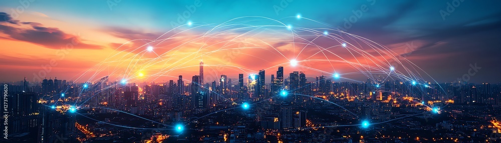 Fototapeta premium Digital society and internet connectivity, highspeed internet networks, global communication infrastructure, seamless technology integration, 8K ultrarealistic visuals