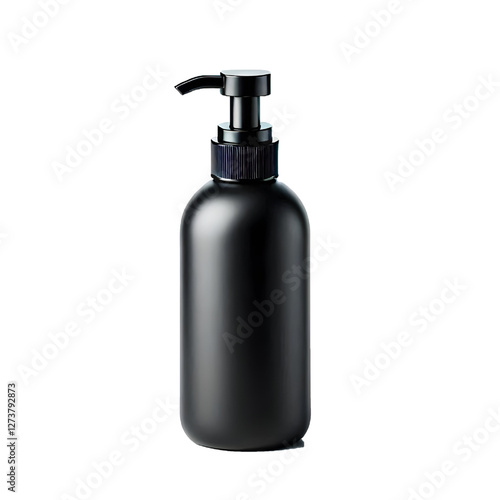 Simple foaming pump bottle for liquid soap, isolated on a white background. Cleanser or skin care product