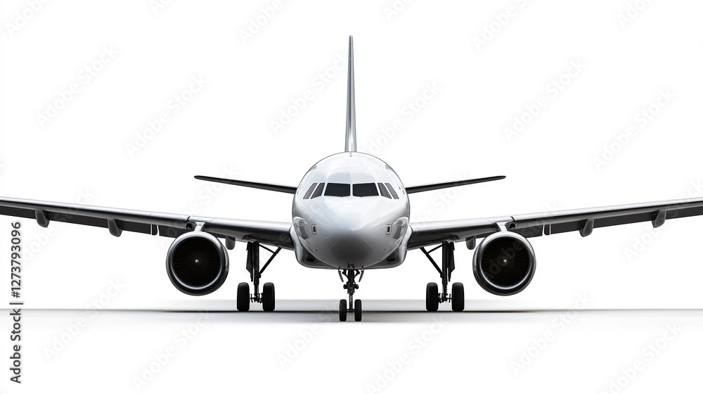 Airplane isolated on a white background for aviation and travel Airplane isolated on a white background for aviation and travel
