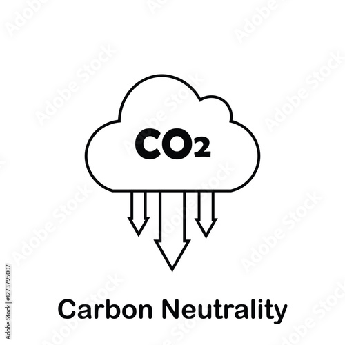 Carbon Neutrality Vector Icon Isolated on White Background, Sustainability Business Concept