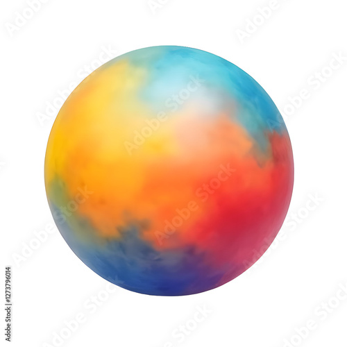 Vibrant Abstract Sphere Colorful Orb Multicolored Planet Gradient Texture Digital Art