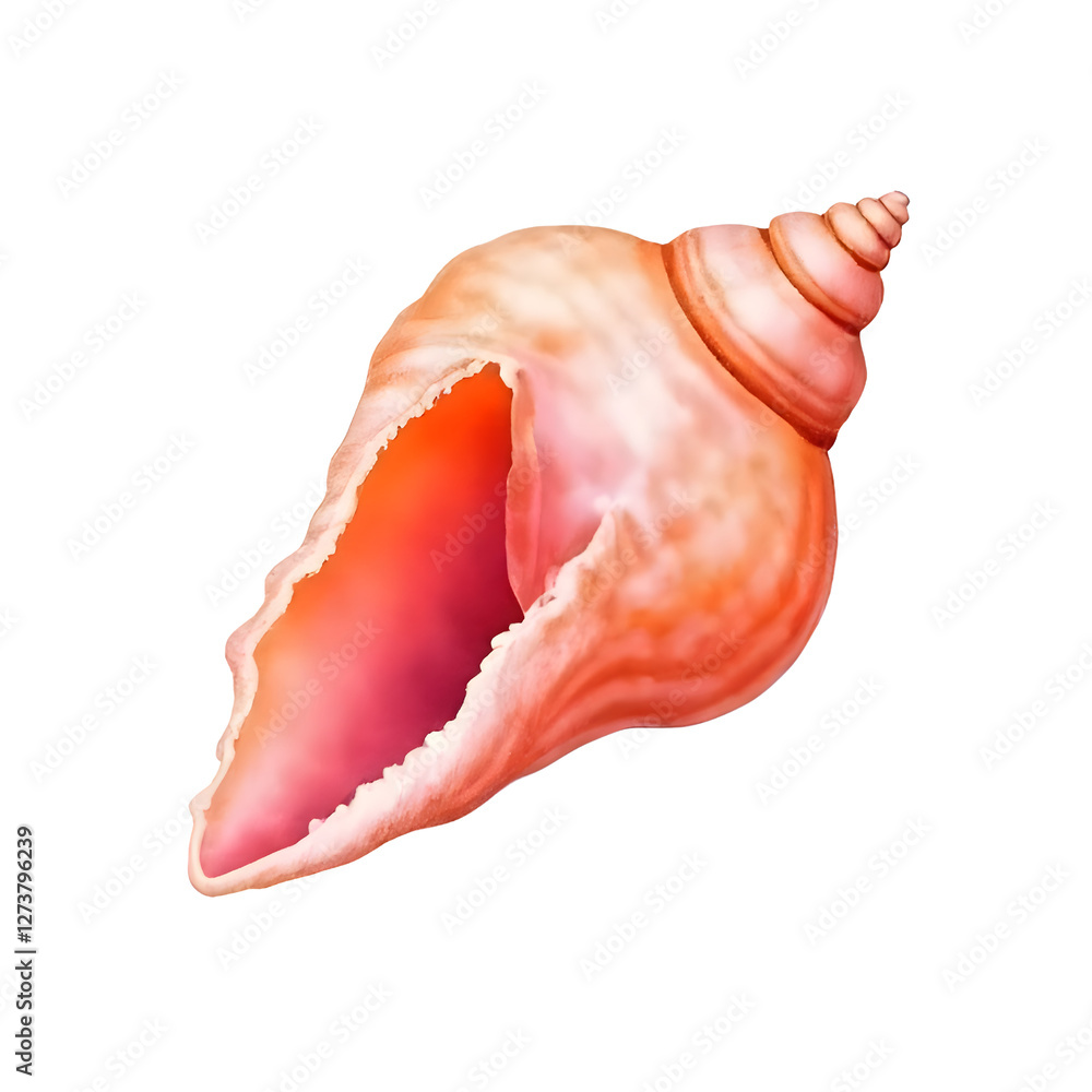 Pink Seashell Spiral Shell Ocean Treasure Summer Beach Seashore Detailed Closeup Pink Seashell Spiral Shell Ocean Treasure Summer Beach Seashore Detailed Closeup