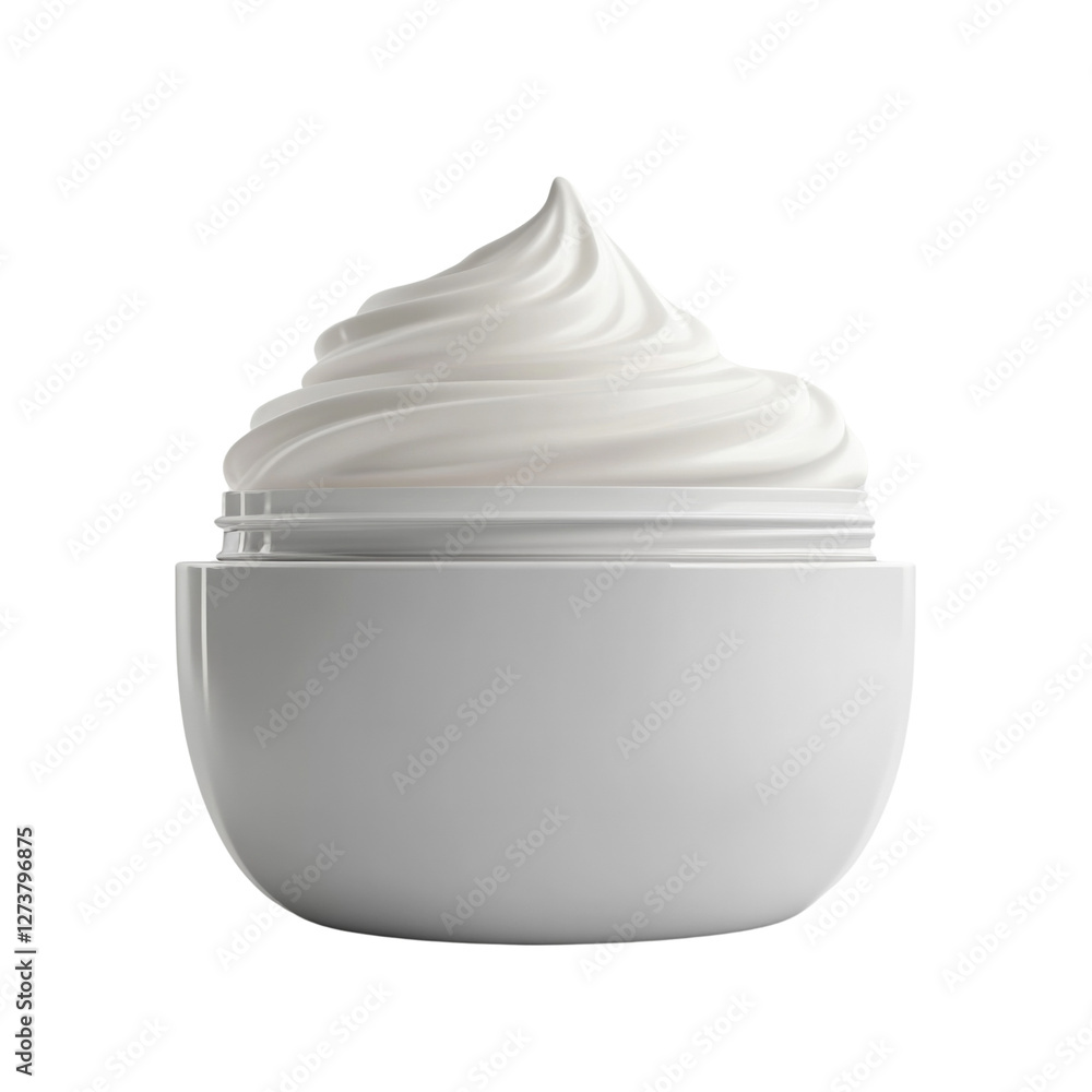 A white container with a white cream inside A white container with a white cream inside