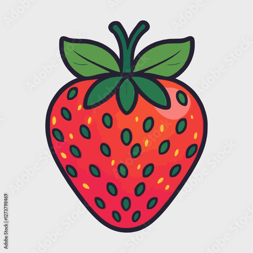 Cute Cartoon Strawberry Illustration for Food Design