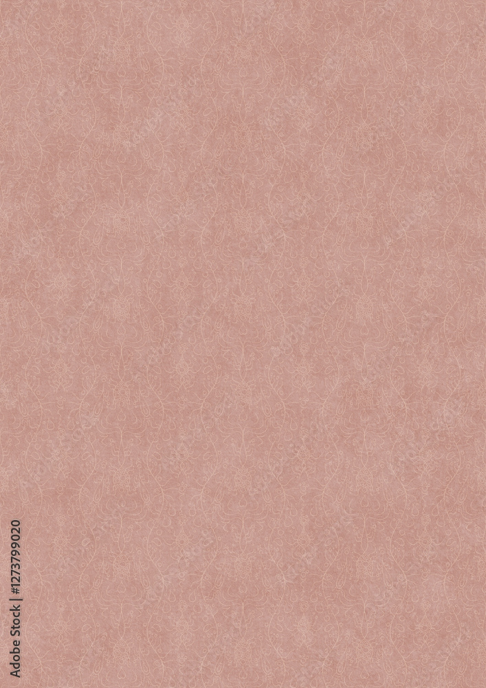 Fototapeta premium Hand-drawn abstract seamless ornament. Light semi transparent pale pink on a pale pink background. Paper texture. Digital artwork, A4. (pattern: p13-1f)