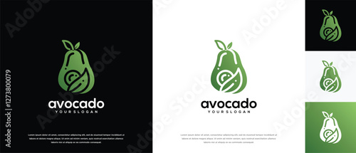 avocado fruit logo design template. avocado logo icon nature