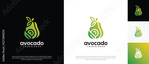 avocado fruit logo design template. avocado logo icon nature