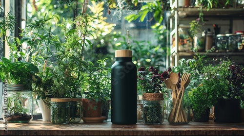 For sustainable travel and a minimalist setting, consider a reusable water bottle and a set of bamboo utensils