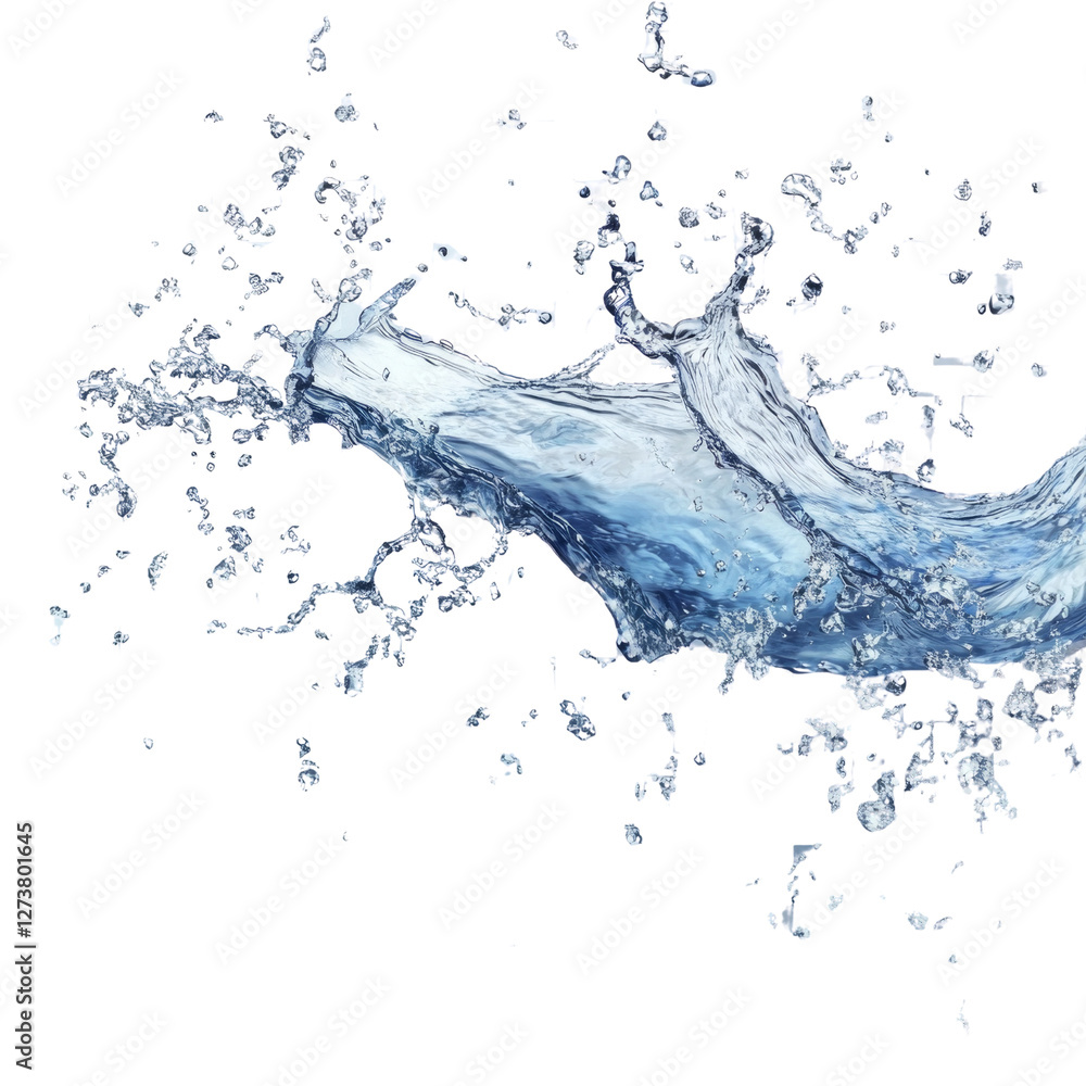 A splash of water on a white background A splash of water on a white background