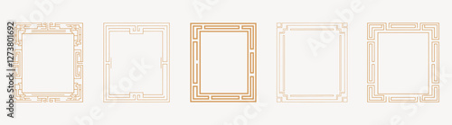 Elegant geometric frame designs isolated illustration, vector set