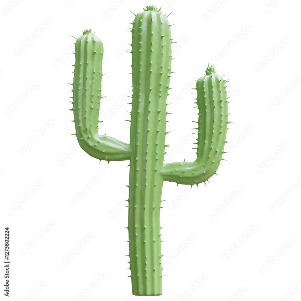 Naklejka premium Cactus saguaro isolated on white, transparent. mexican desert plant