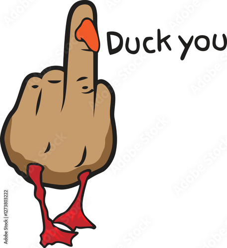 Funny Duck-Themed Middle Finger Graphic