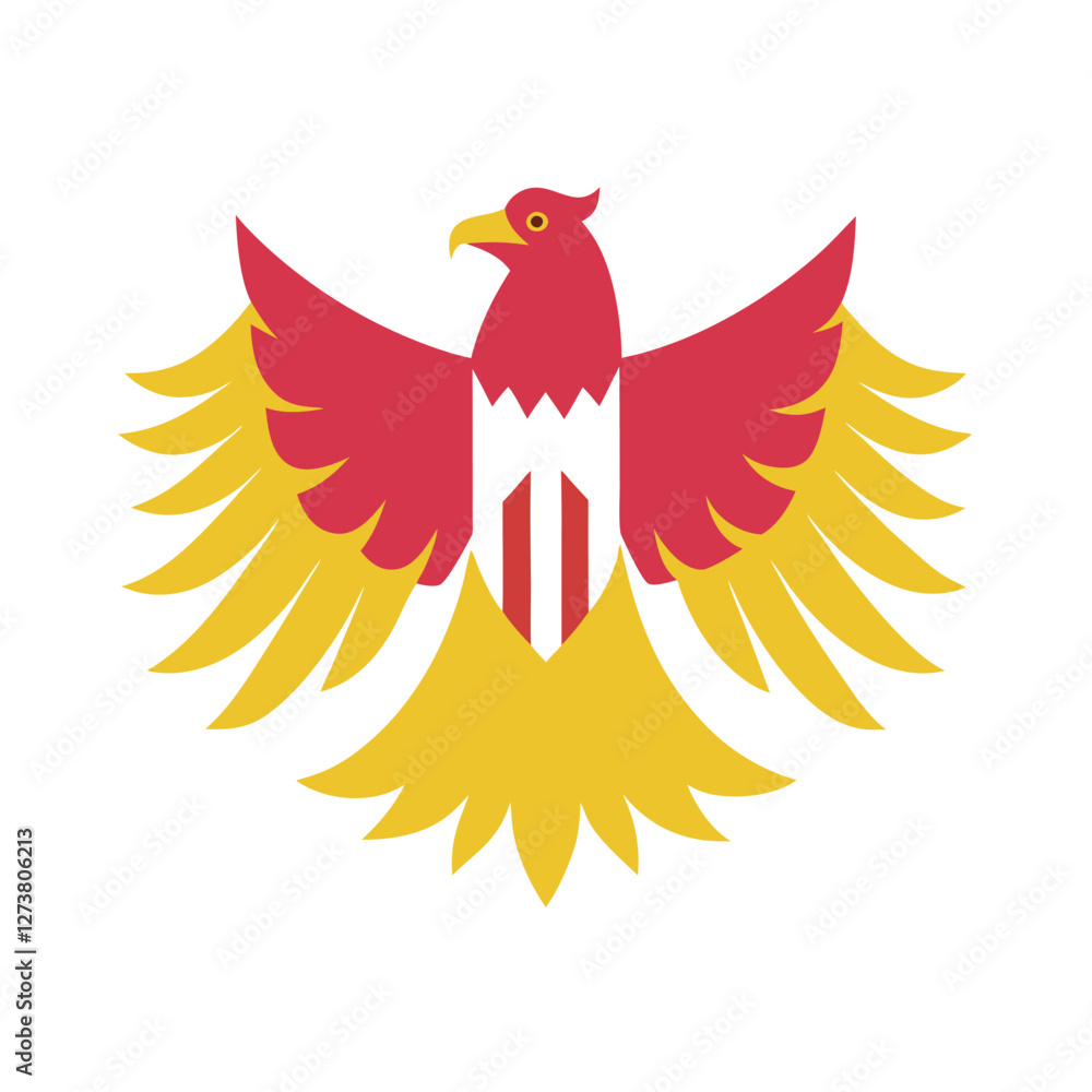 Fototapeta premium Golden eagle icon- the national symbol of Austria