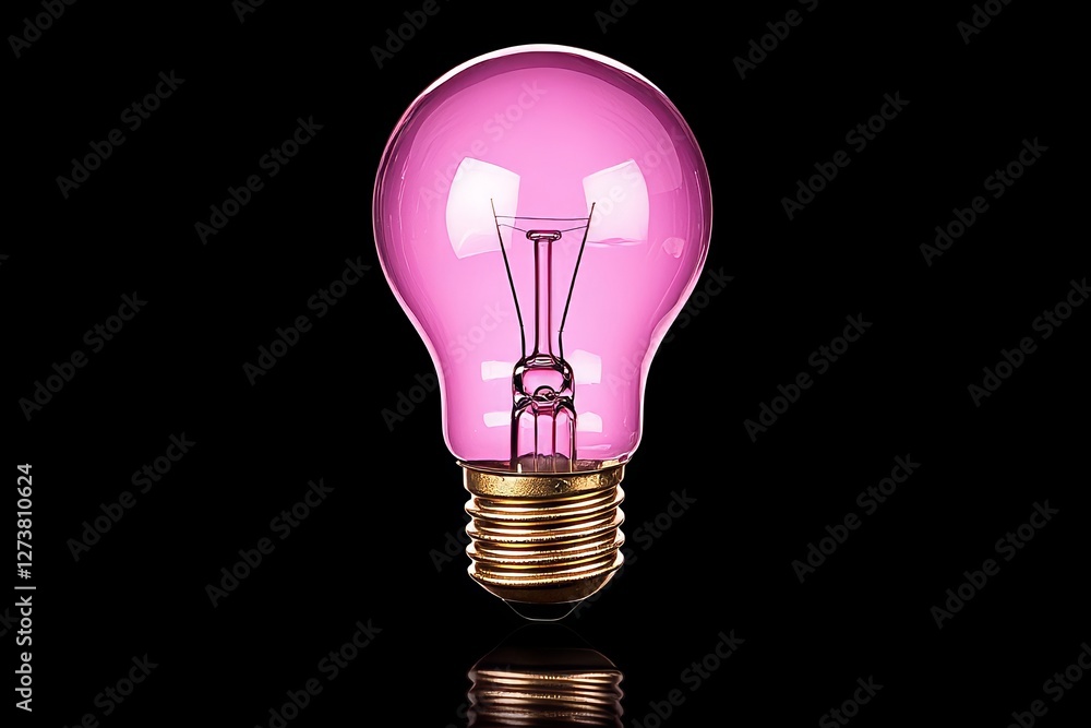 An architectural lighting design features an incandescent bulb glowing against a dramatic purple background An architectural lighting design features an incandescent bulb glowing against a dramatic purple background