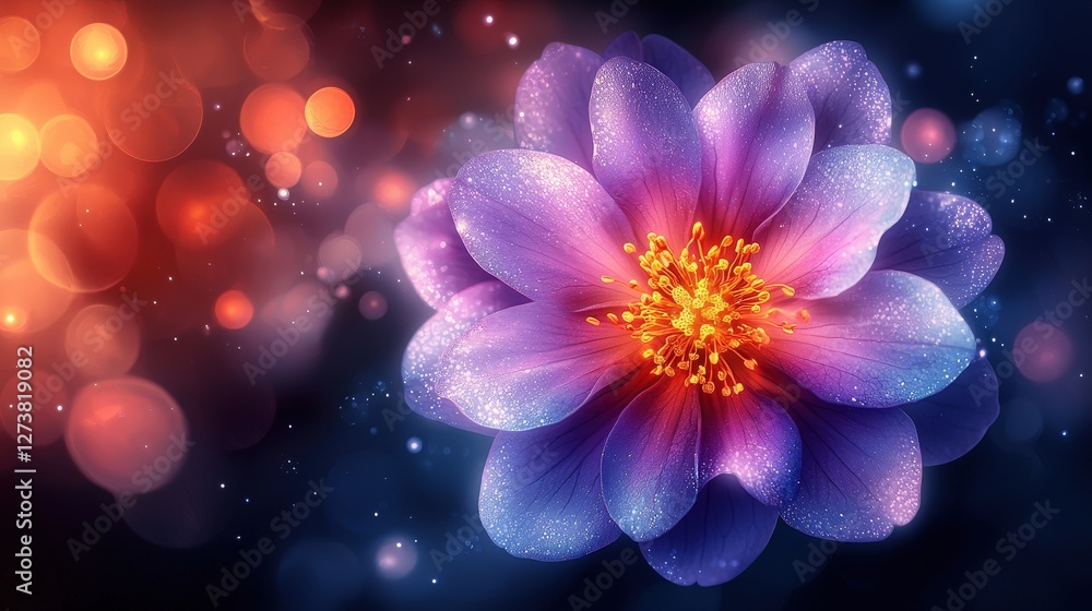 Captivating flower with crystalclear water droplets on its petals capturing the light Captivating flower with crystalclear water droplets on its petals capturing the light