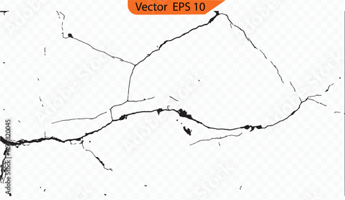 Hole in the wall. Wall cracks. Flat for instant color change. Fracture surface ground, cleft broken collapse illustration. 