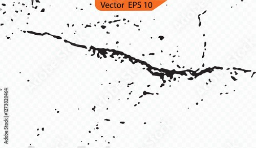 Realistic Ground Crack Vector Set – Earthquake Fissures, Drought Crevices, and Land Surface Breaks Isolated on Transparent Background