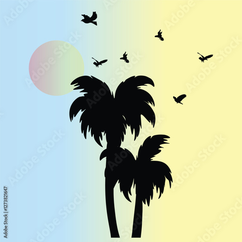 Palm tree silhouette