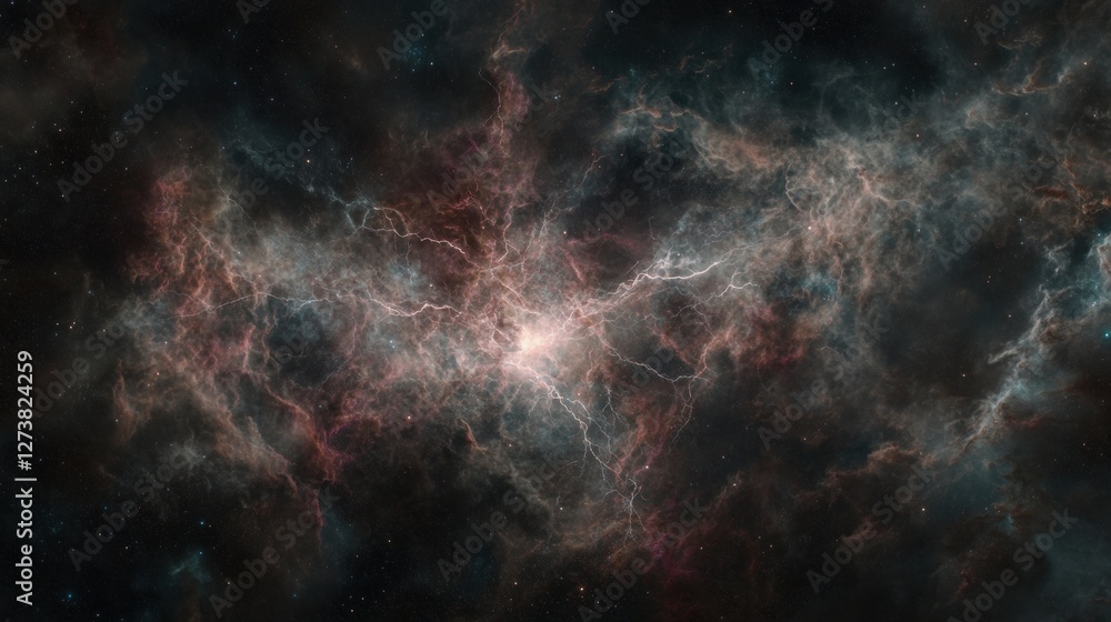 Dramatic Cosmic Nebula in Deep Space with Stars in Black Blue and Purple Hues Dramatic Cosmic Nebula in Deep Space with Stars in Black Blue and Purple Hues