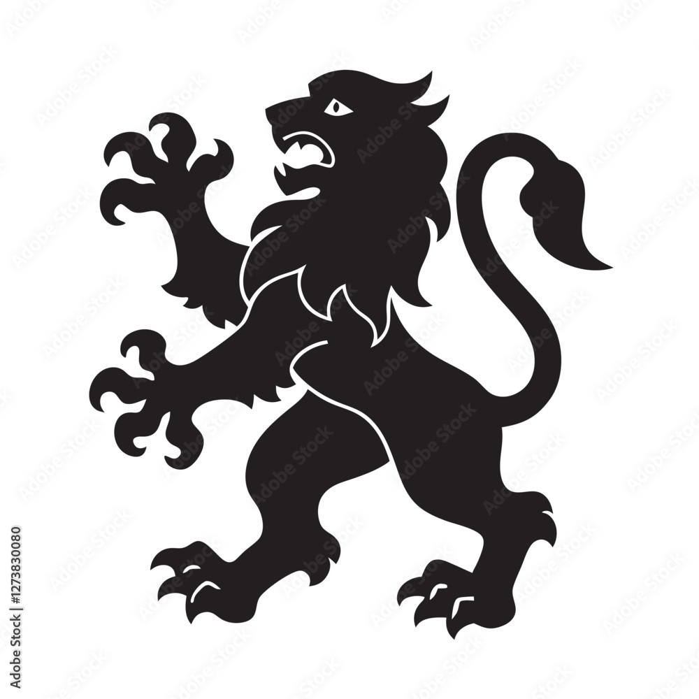Majestic lion silhouette design as national symbol of Belgium 