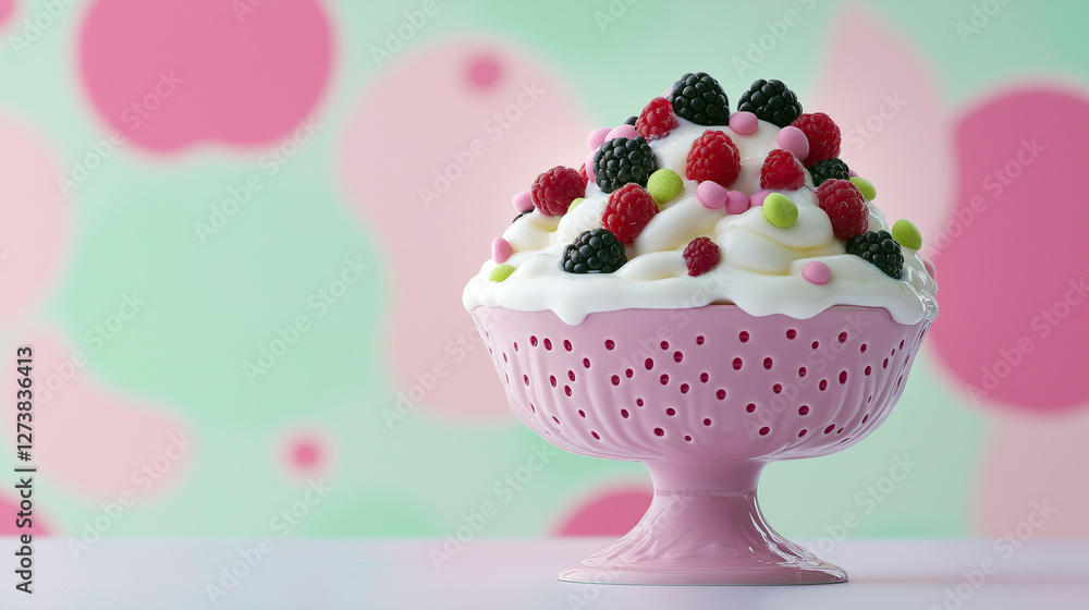 kids cereal mix with berries in a bowl kids cereal mix with berries in a bowl
