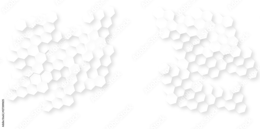 Abstract white hexagon concept background. Seamless bright white abstract honeycomb. Technology for design element vector abstract background. Abstract white hexagon concept background. Seamless bright white abstract honeycomb. Technology for design element vector abstract background.