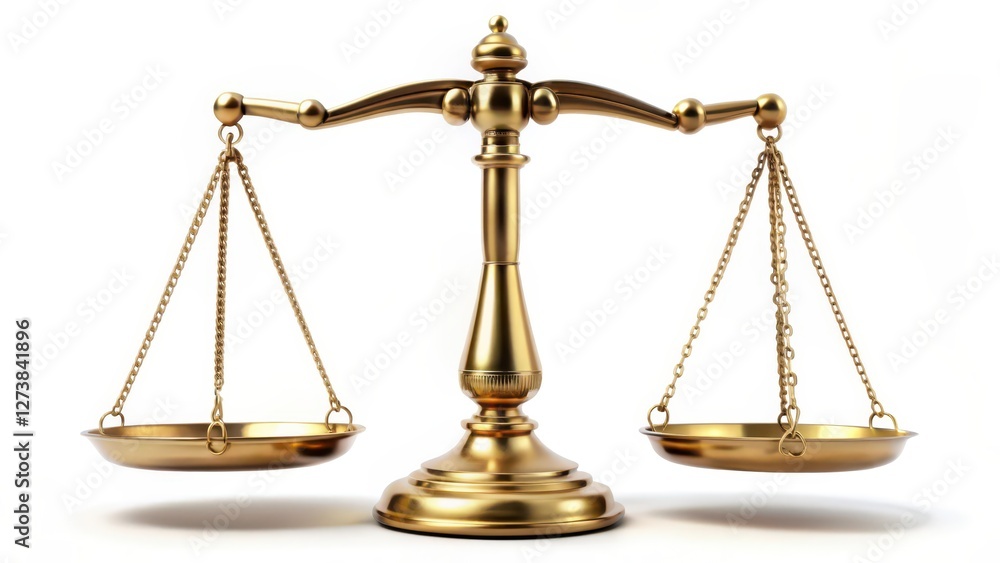 Brass Scales on White Background Brass Scales on White Background