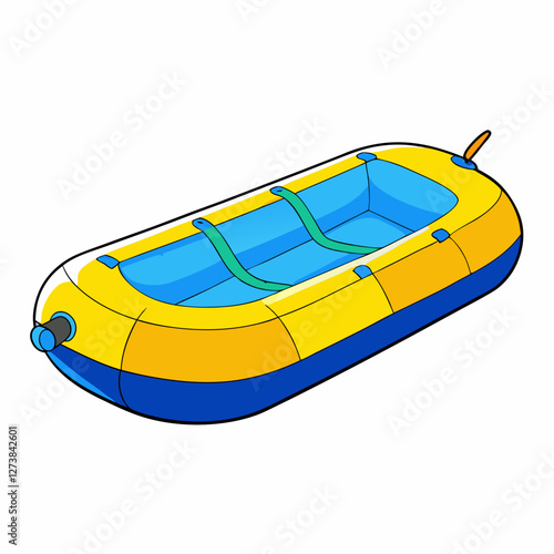 yellow rubber boat on white