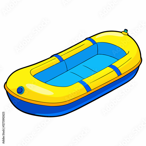 yellow rubber boat on white