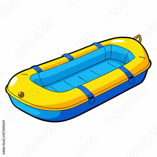 yellow rubber boat on white