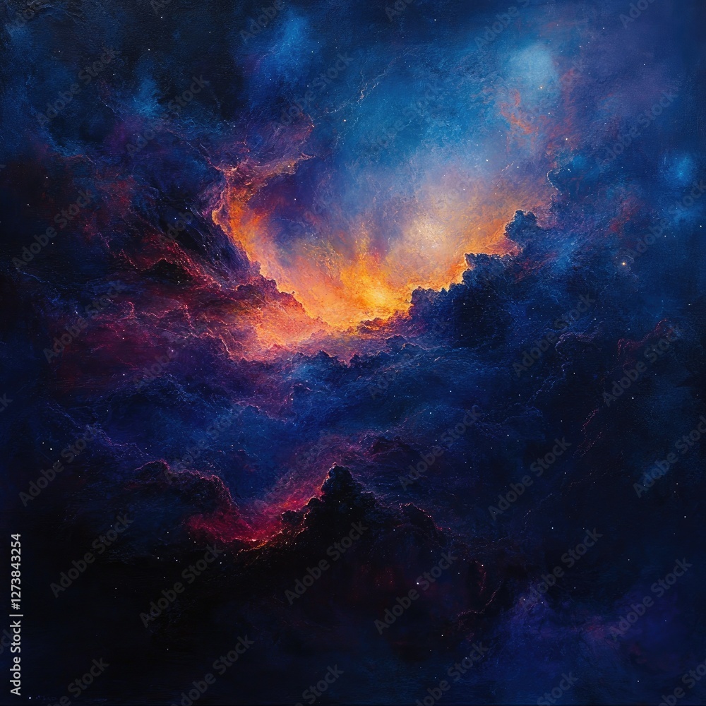 Fototapeta premium Colorful space galaxy cloud nebula