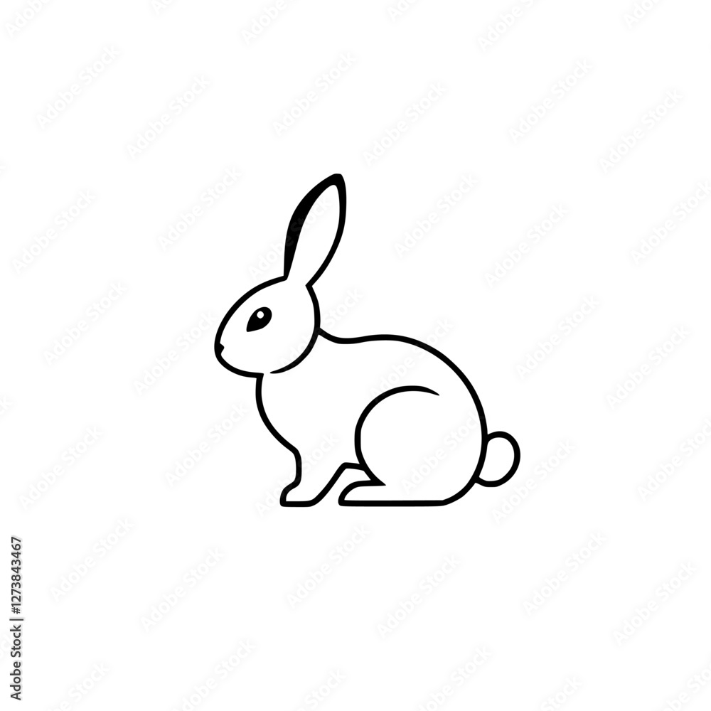 Outline of a Rabbit with Simplified details. Outline of a Rabbit with Simplified details.
