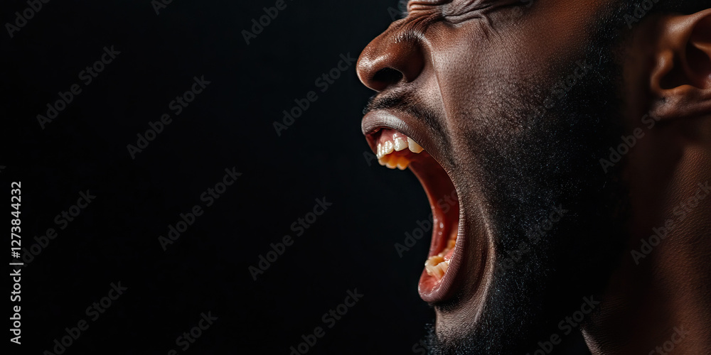 Close-up of Man's Face Yelling Close-up of Man's Face Yelling