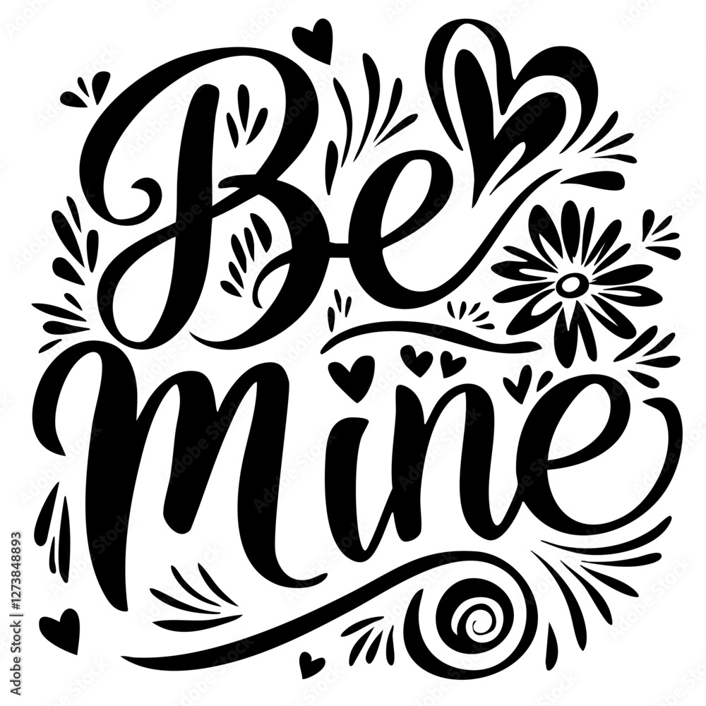 Fototapeta premium Be mine quote svg