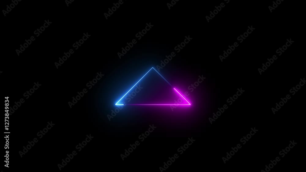Neon line glowing lighting rectangle tool black background 4k video animation. Neon line glowing lighting rectangle tool black background 4k video animation.