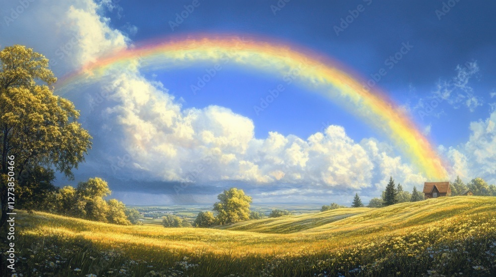 Obraz premium landscape with rainbow