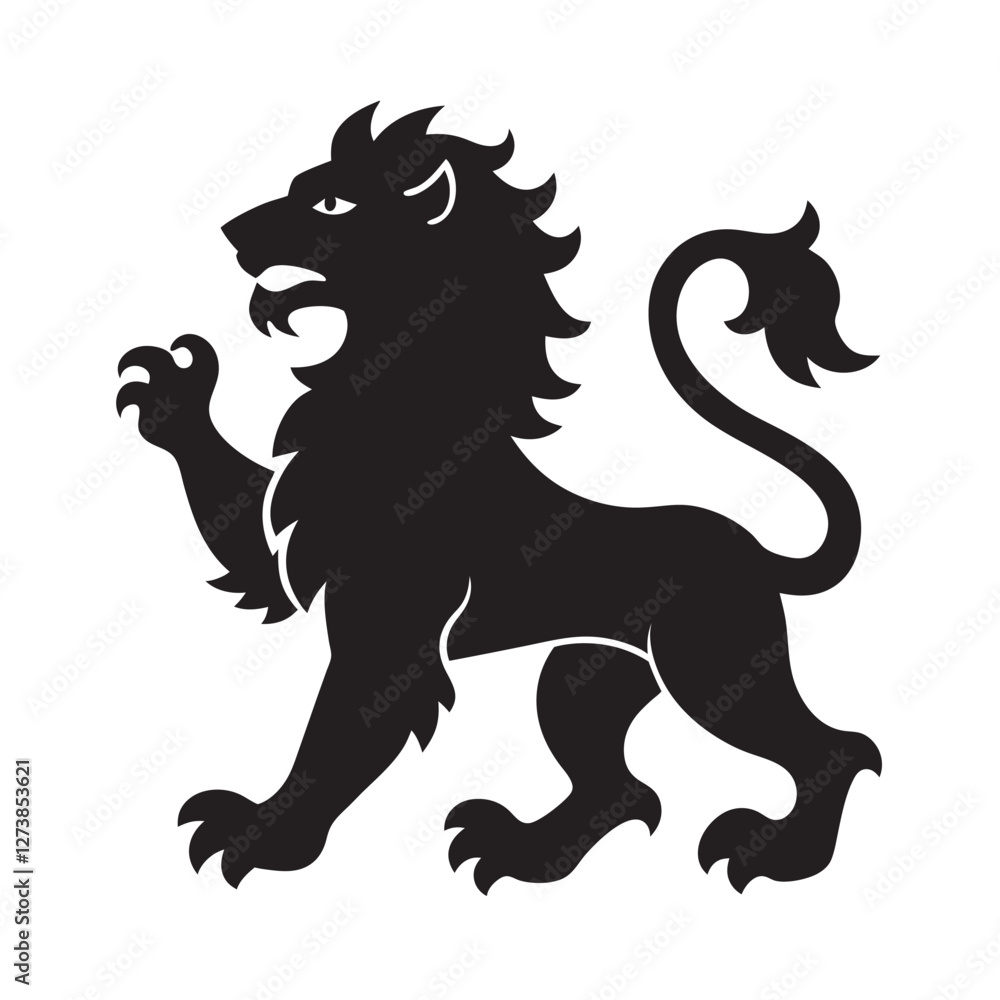 Obraz premium Bulgarian emblem- powerful lion silhouette design