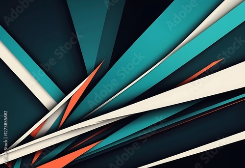 Wallpaper Mural Dynamic Abstract Composition with Geometric Shapes and Contrasting Colors Torontodigital.ca