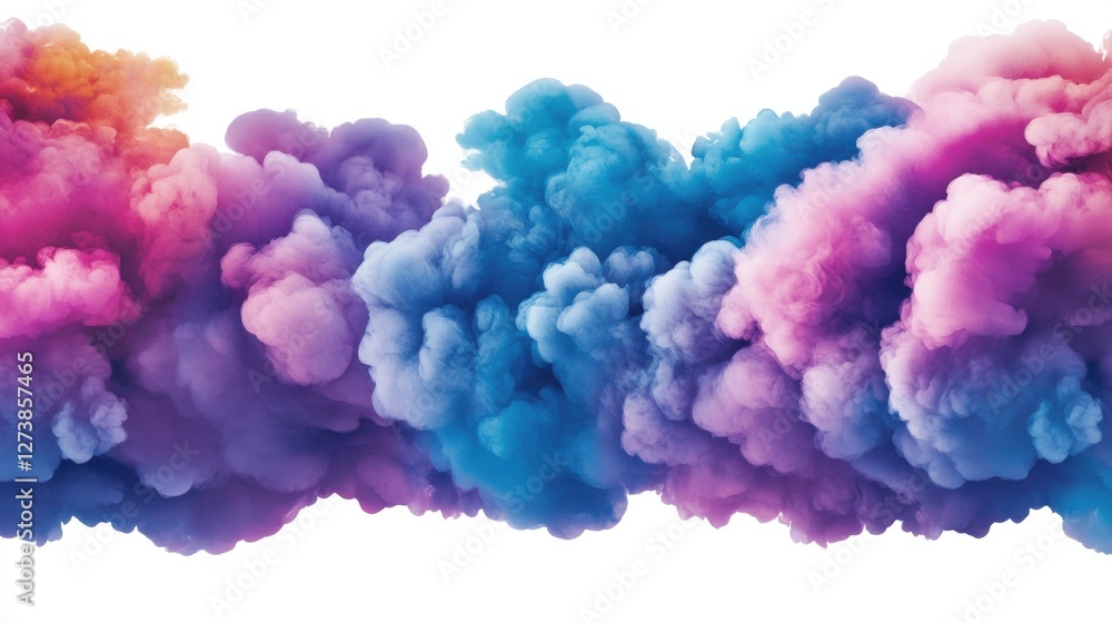 Abstract Vivid Smoke Texture in Gradient Hues of Blue Pink and Purple on White Background Abstract Vivid Smoke Texture in Gradient Hues of Blue Pink and Purple on White Background