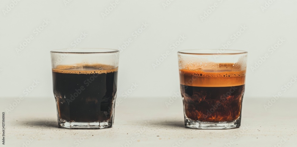 Espresso shot isolated on a transparent background in a collection Espresso shot isolated on a transparent background in a collection
