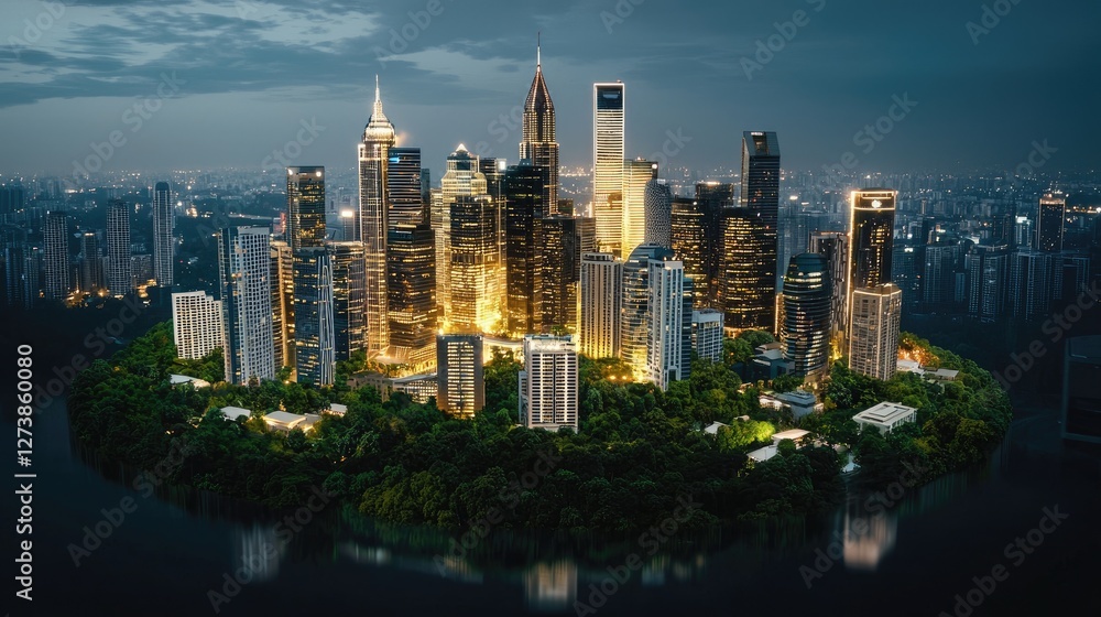 Obraz premium A futuristic digital government platform offering AI-powered public services and seamless citizen interaction.